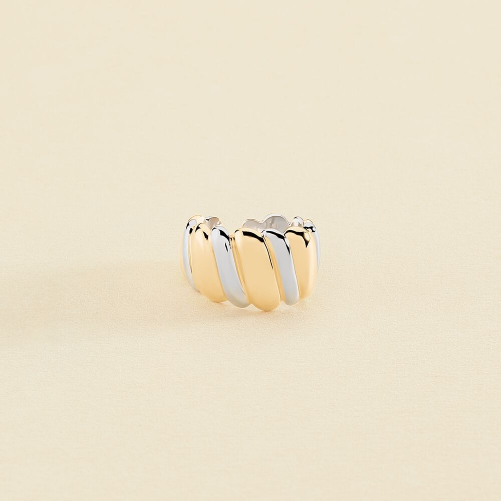 Bague large TWISTED - Argenté / Doré - Bagues  | Agatha
