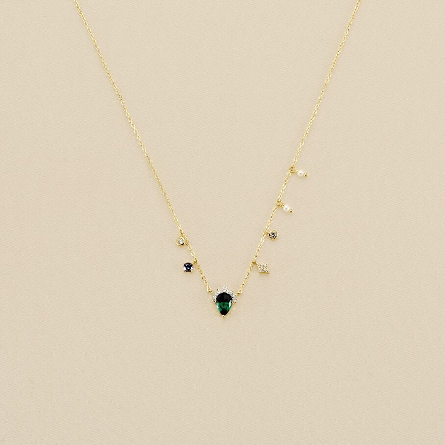 Collier ras du cou ASTRE - Vert / Doré