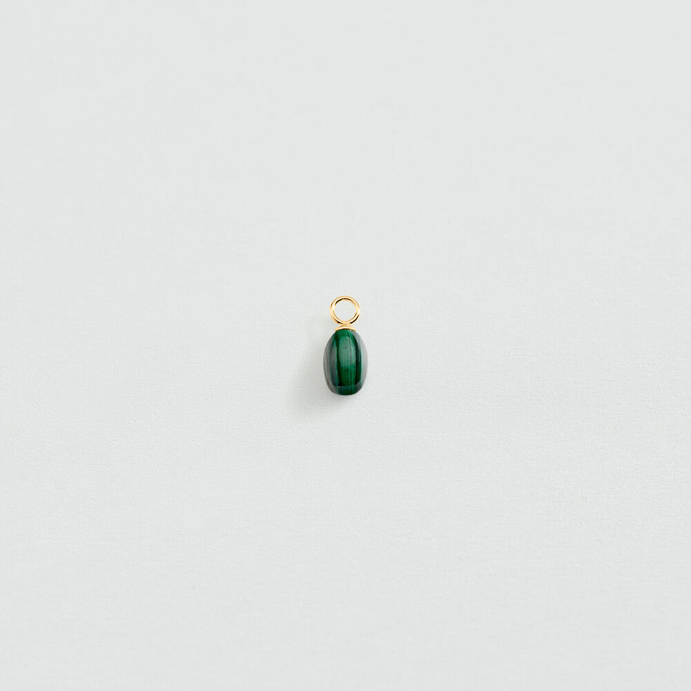Pendentif PAMPILLE PIERRE NATURELLE - Vert / Dor&eacute; - Nouveaut&eacute;s  | Agatha