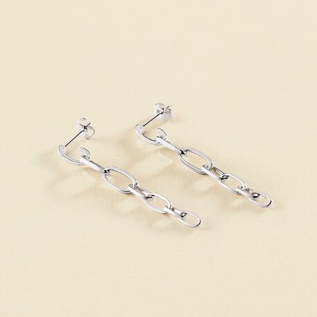 Boucles d'oreilles pendantes CHAIN - Argenté - Boucles d'oreilles  | Agatha