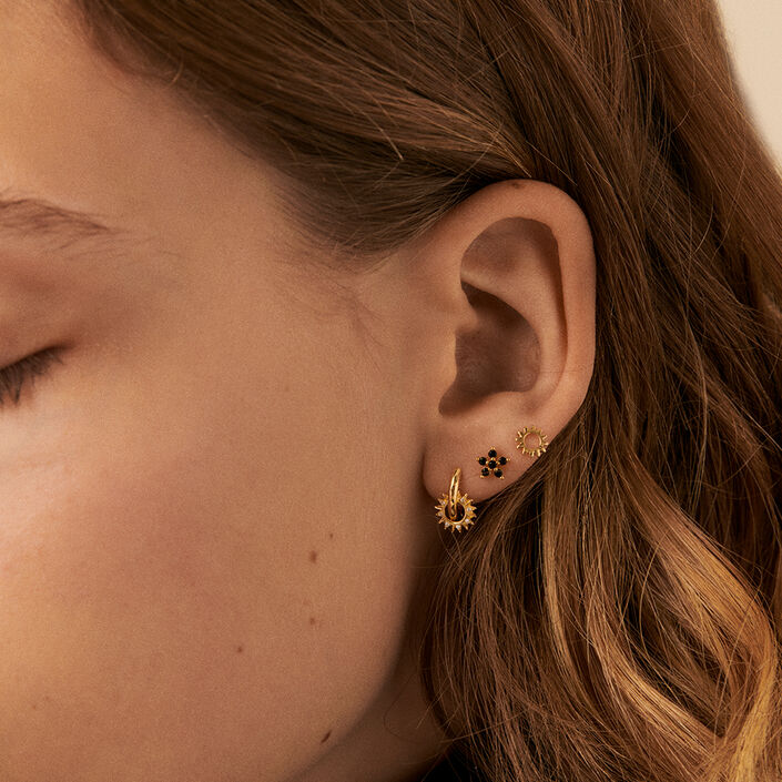 Piercing créole SUNSHINE - Cristal / Doré - Piercings  | Agatha