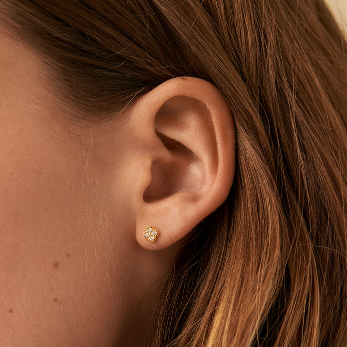 Boucles d'oreilles puces BELOVED - Cristal / Doré - Boucles d'oreilles puces  | Agatha