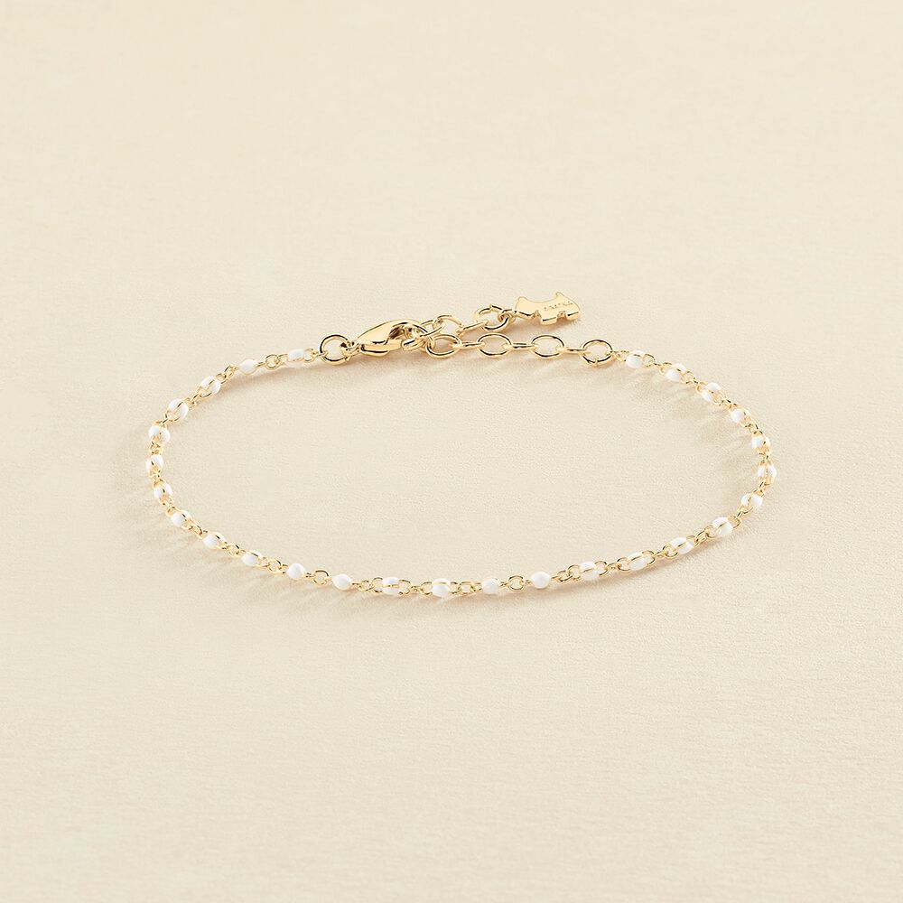 Bracelet souple SMARTY - Blanc / Doré - Bracelets  | Agatha