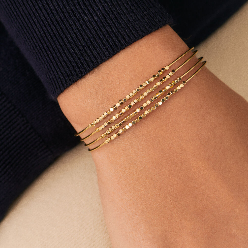 Bracelet ETIKA en Acier Doré Maillons avec Émail Rouge - AE-BR70227
