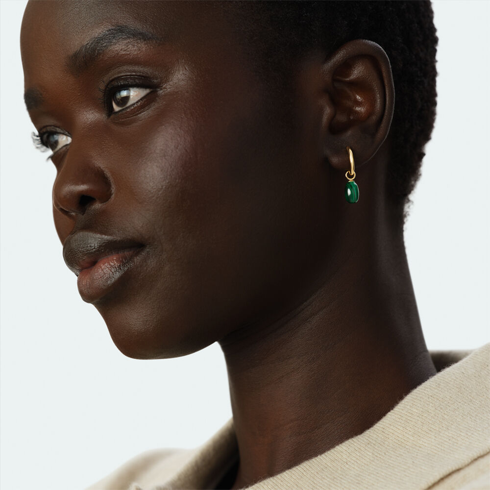 Pendentif PAMPILLE PIERRE NATURELLE - Vert / Dor&eacute; - Nouveaut&eacute;s  | Agatha