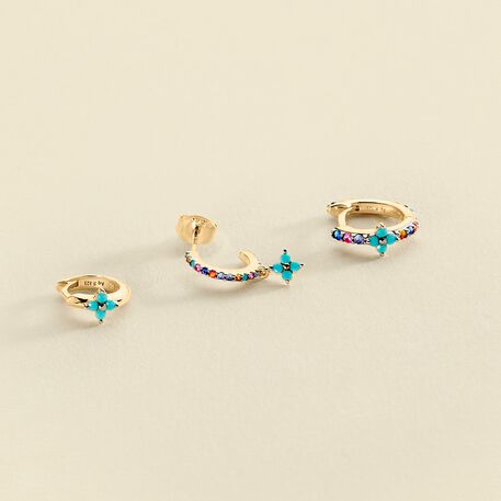 Piercing créole MIX& MATCH - Multicolore / Doré - Piercings  | Agatha