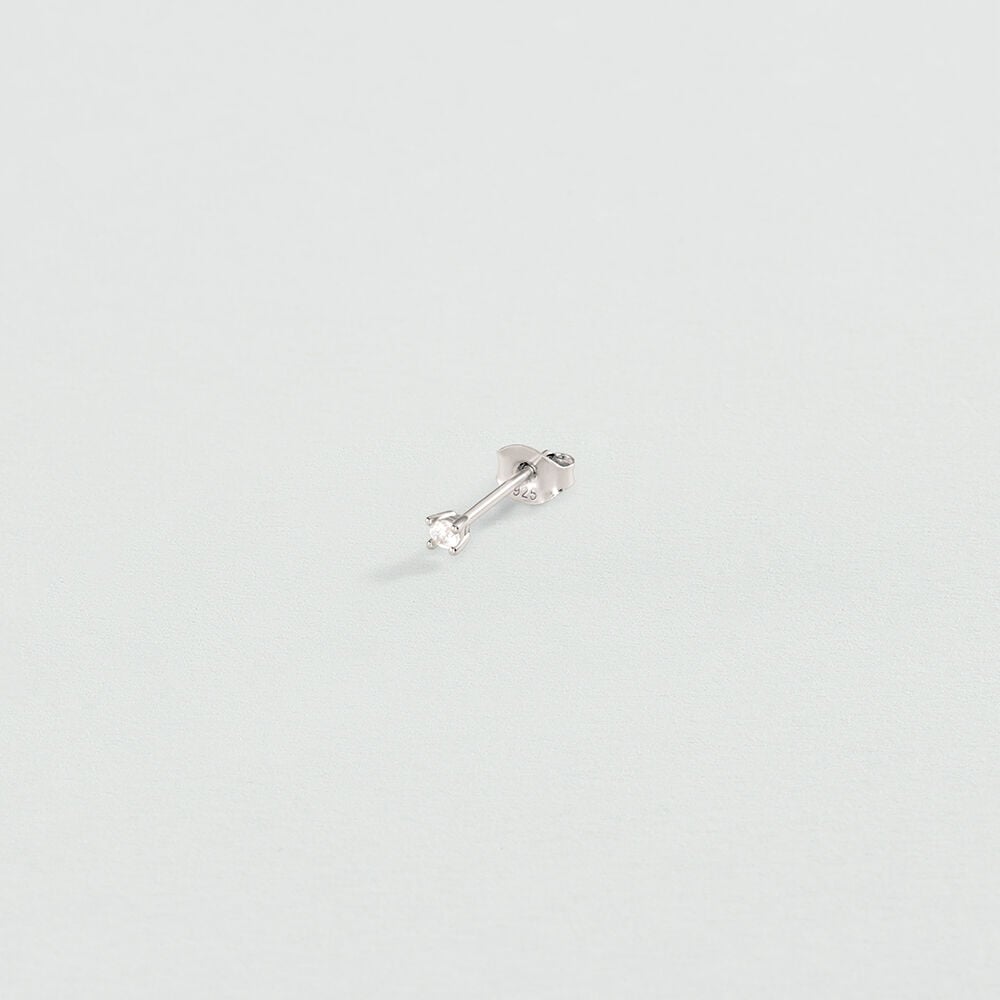 Puce &agrave; l'unit&eacute; EAR4MINI - Cristal / Argent&eacute; - Boucles d'oreilles  | Agatha