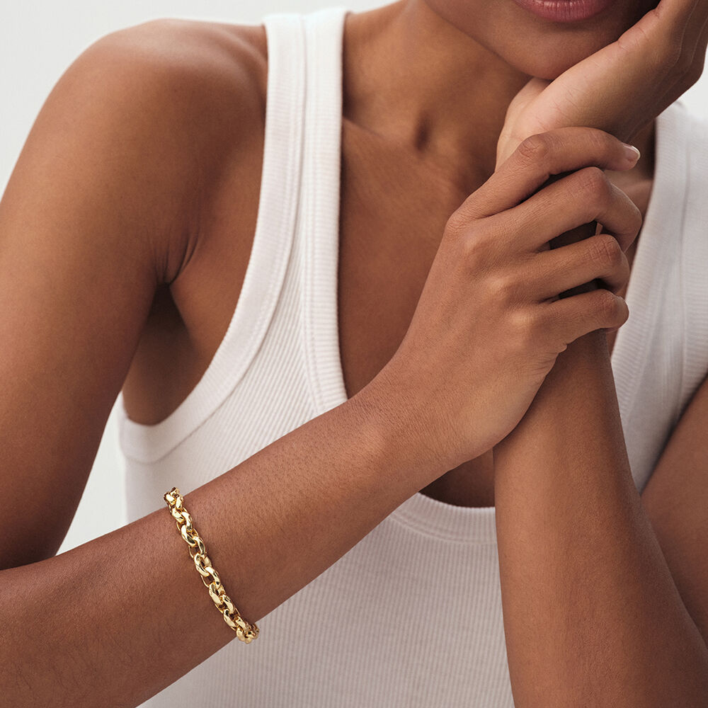 Bracelet souple MAILLE MARTELÉE - Doré - Bracelets fantaisie  | Agatha