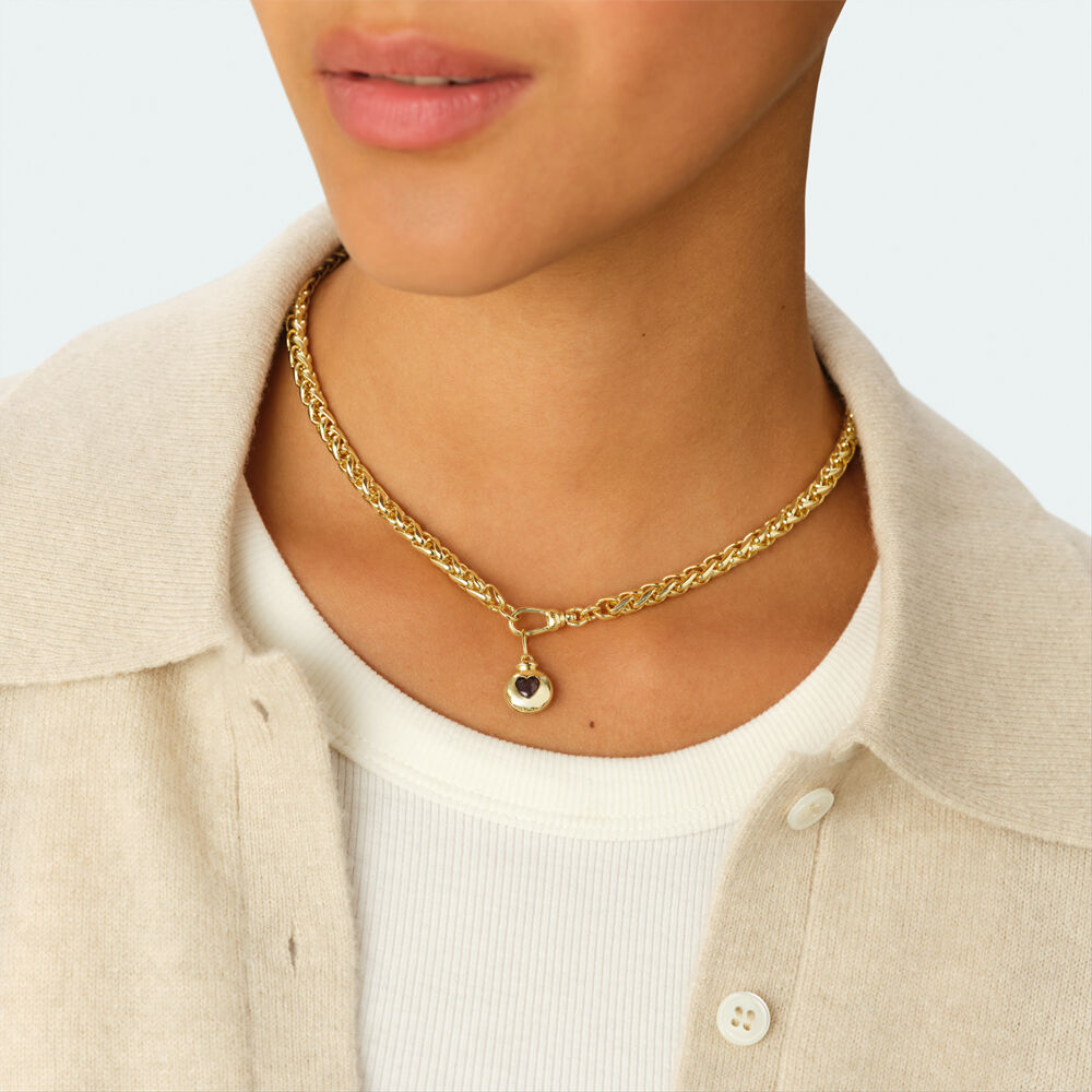 Pendentif C&OElig;UR - Bordeaux / Dor&eacute; - Bijoux  | Agatha