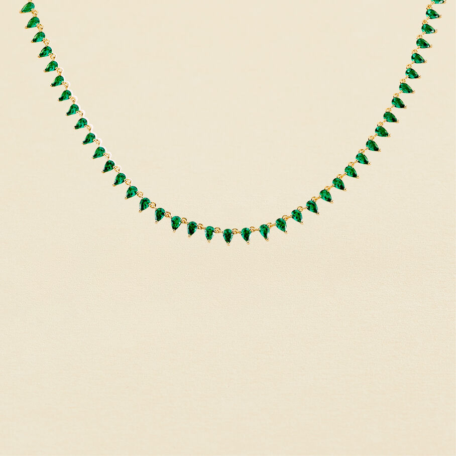 Collier ras du cou OLIMPIA - Vert / Doré