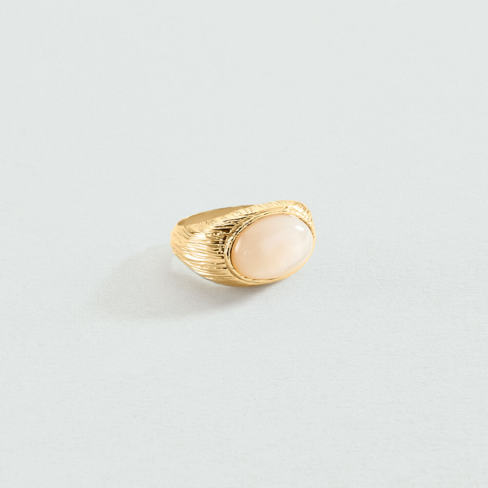 Bague large PETRA - Nacre / Doré - Bagues avec pierre  | Agatha