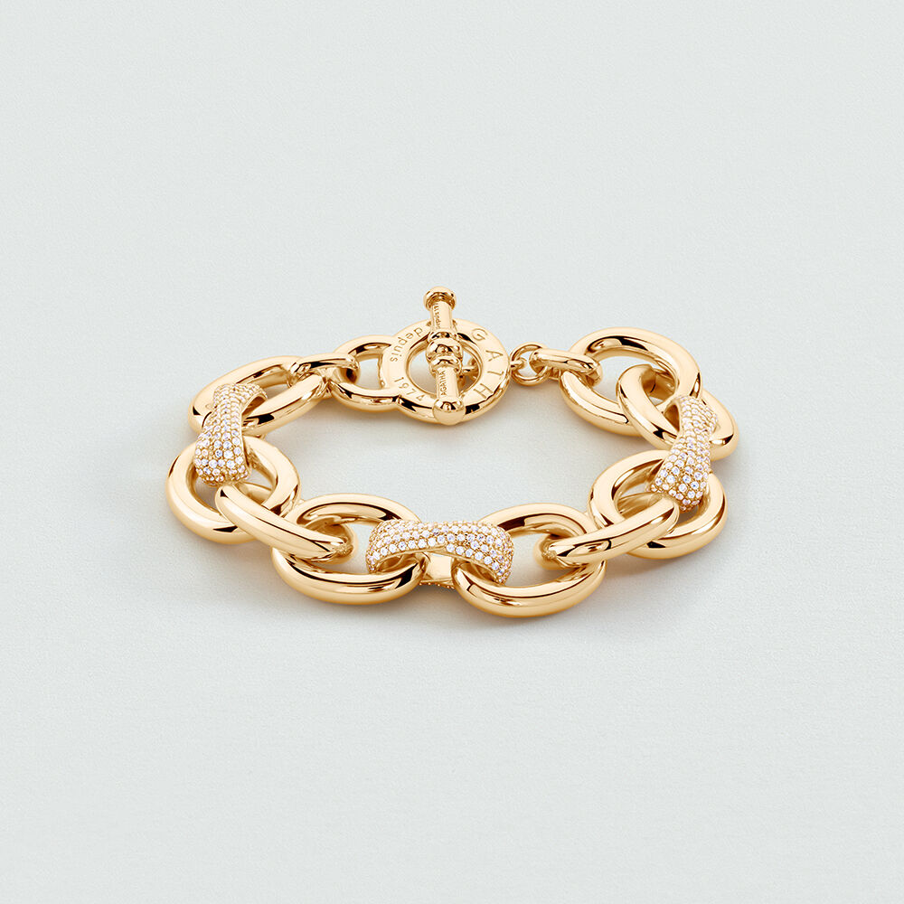 Bracelet souple XOXO PAV&Eacute; - Cristal / Dor&eacute; - Bracelets souples  | Agatha