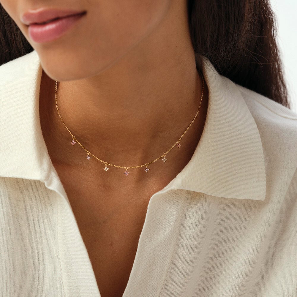 Collier ras du cou BELOVED - Rose / Doré - Colliers ras du cou  | Agatha