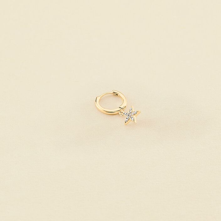 Piercing créole ESTRE - Cristal / Doré - Piercings  | Agatha