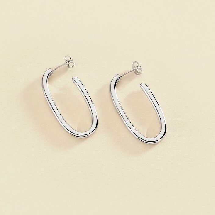 Créoles CHAIN - Argenté - Boucles d'oreilles  | Agatha