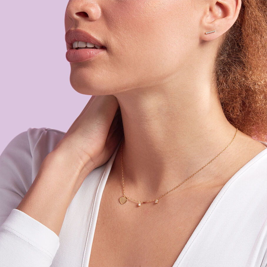 Collier ras du cou CORAZON - Cristal / Doré - Colliers  | Agatha