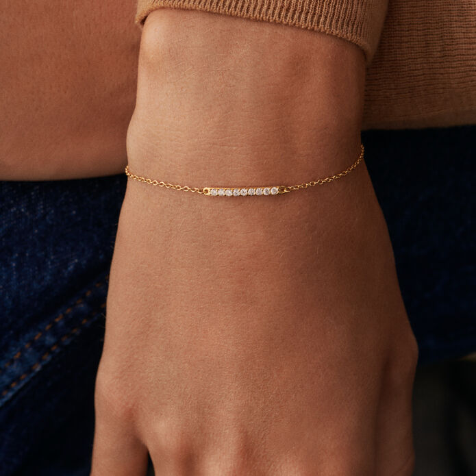 Bracelet souple BARSHINE - Cristal / Doré - Bracelets  | Agatha
