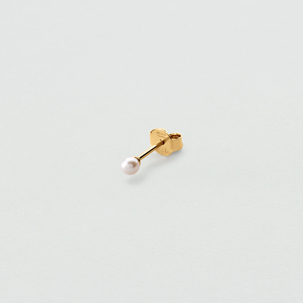 Puce &agrave; l'unit&eacute; PERLE MIX & MATCH - Blanc / Dor&eacute; - Boucles d'oreilles  | Agatha