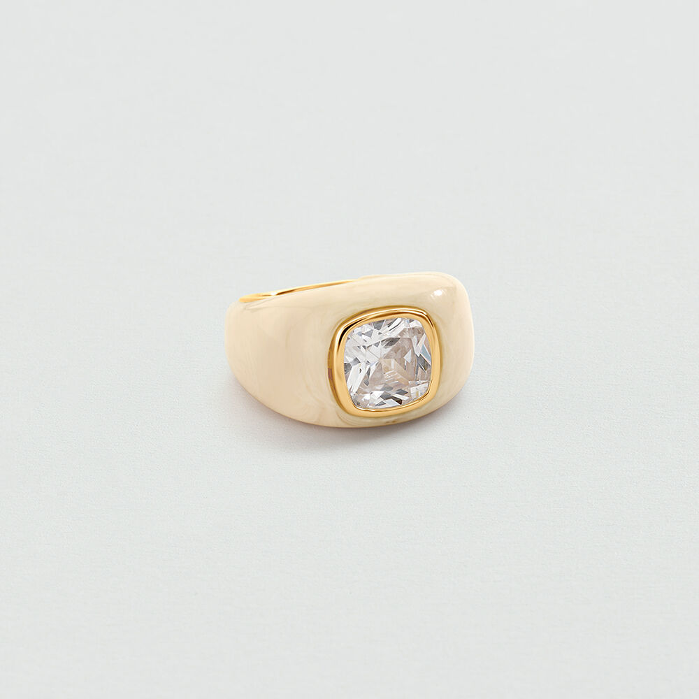 Bague large VICTOIRE - Ivoire / Dor&eacute;