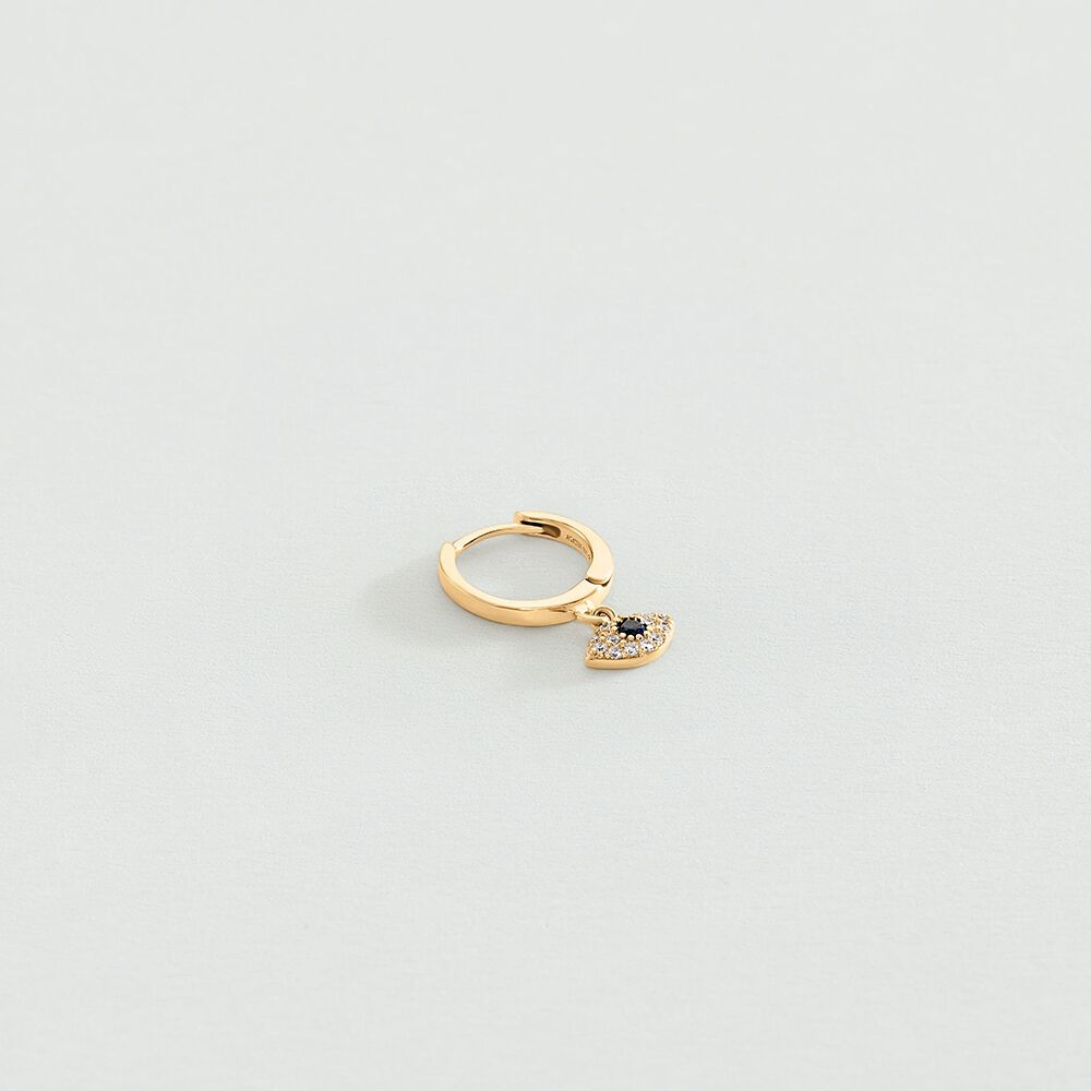 Piercing cr&eacute;ole NAZAR - Cristal / Dor&eacute; - Argent v&eacute;ritable  | Agatha