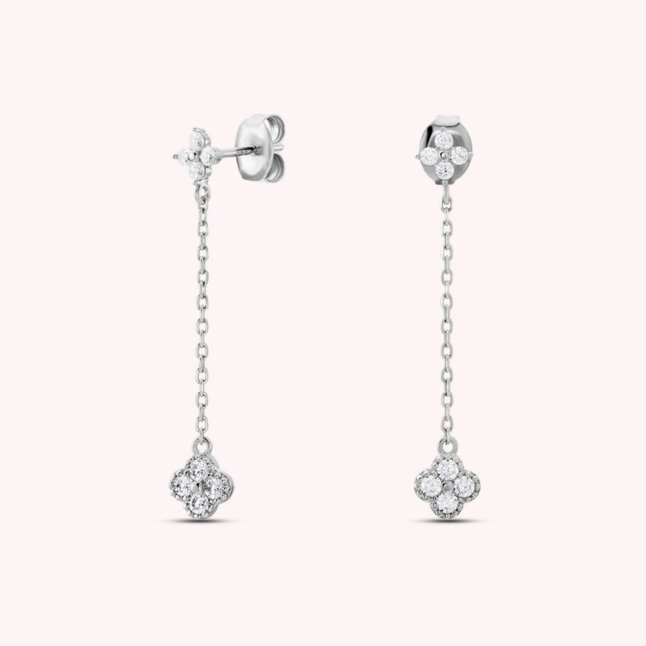 Boucles d'oreilles pendantes BELOVED - Cristal / Argenté - Boucles d'oreilles  | Agatha