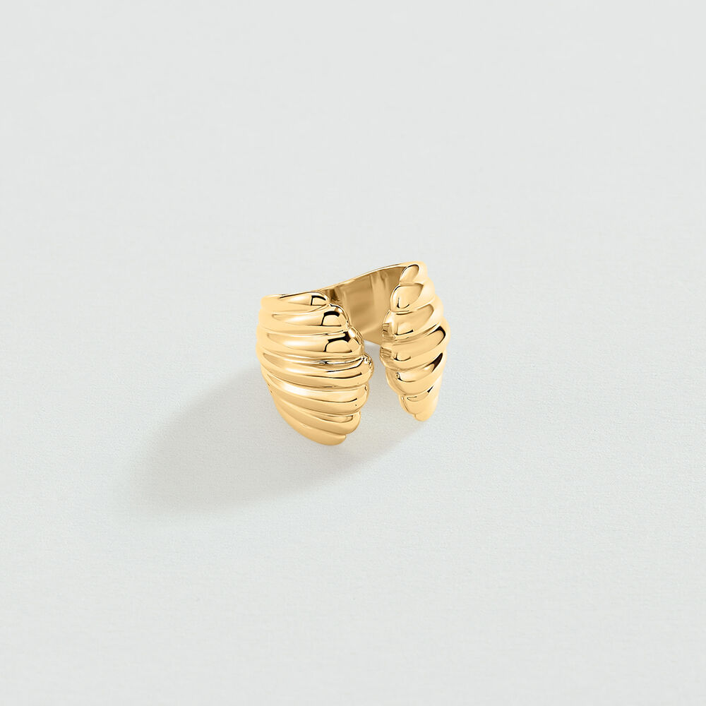 Bague large N-13 - Doré - Bagues fantaisie  | Agatha