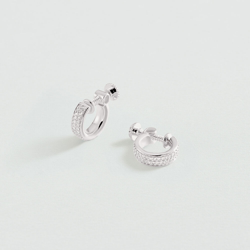 Boucles d'oreilles clips TURENNE - Cristal / Argent&eacute; - Boucles d'oreilles clips  | Agatha