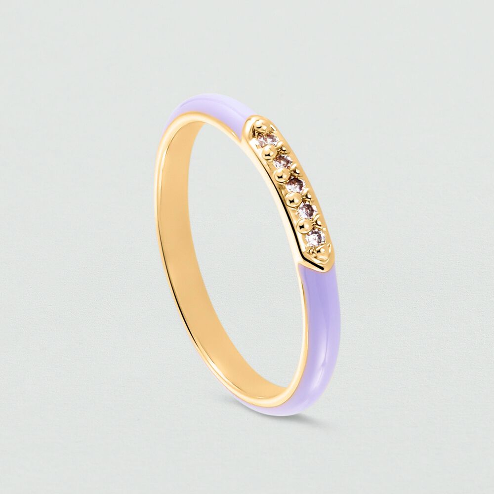 Bague fine BONHEUR - Lavande - Bagues fines  | Agatha
