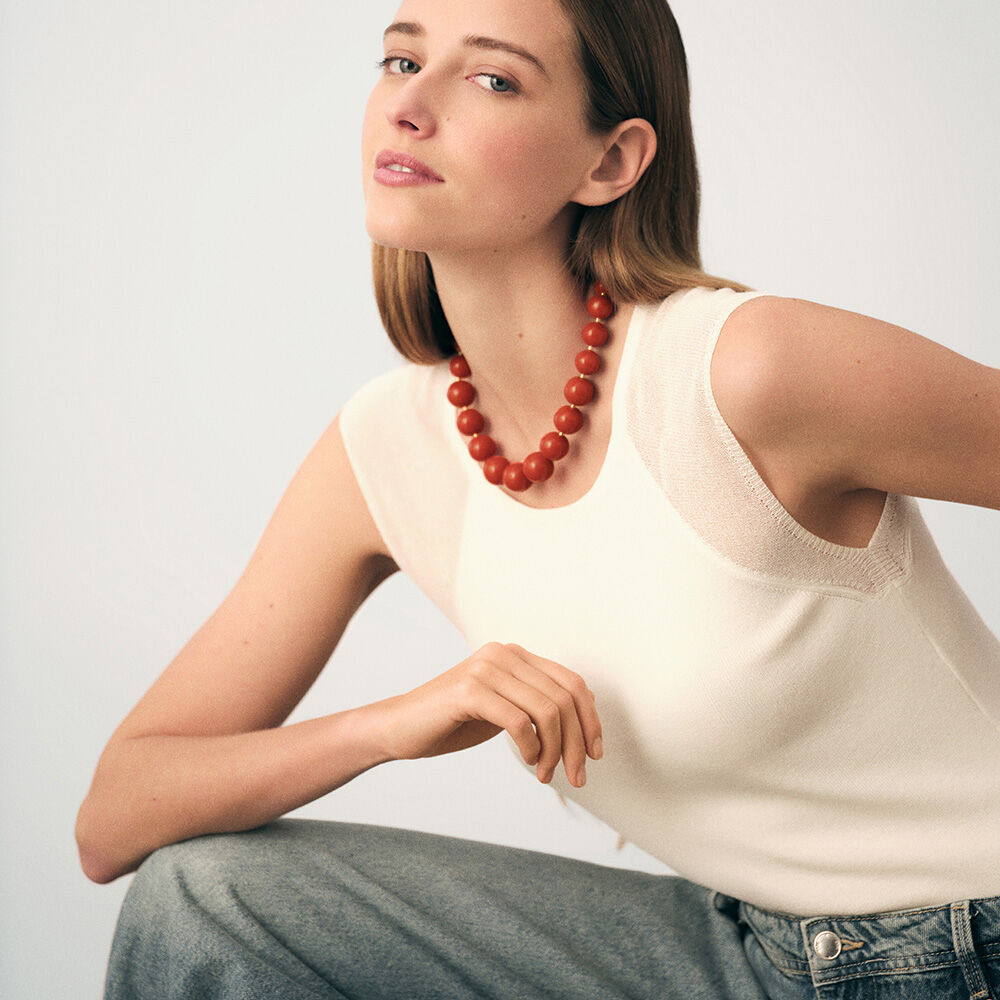 Collier ras du cou PALAIS ROYAL - Corail / Doré - Colliers fantaisie  | Agatha