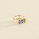 Bague large ASTRE - Multicolore / Doré - Bagues  | Agatha
