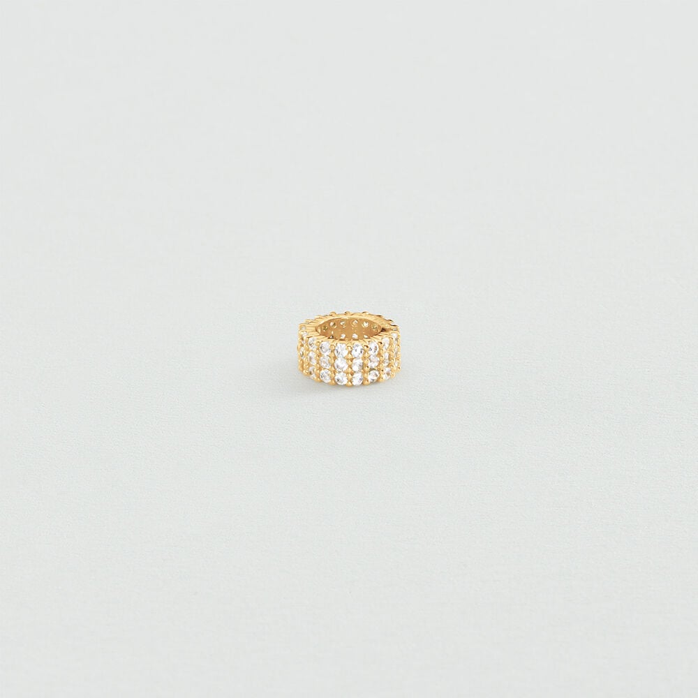 Pendentif STOPPER PAVE LUCKY - Cristal / Dor&eacute;