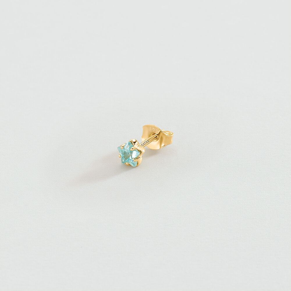 Piercing puce SPACEAGE - Turquoise / Doré - Piercings  | Agatha