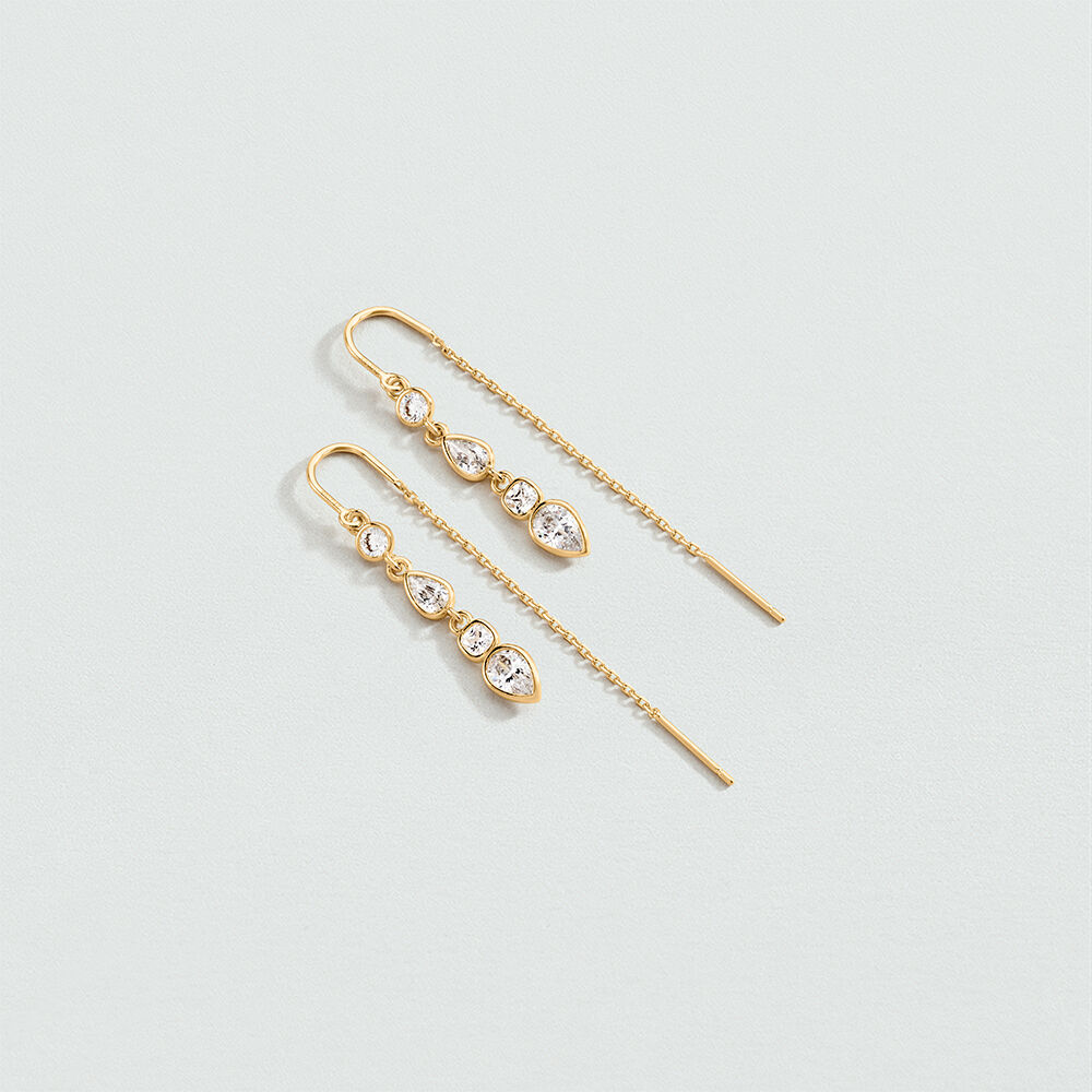 Boucles d'oreilles pendantes CANDY - Cristal / Doré - Boucles d'oreilles pendantes  | Agatha