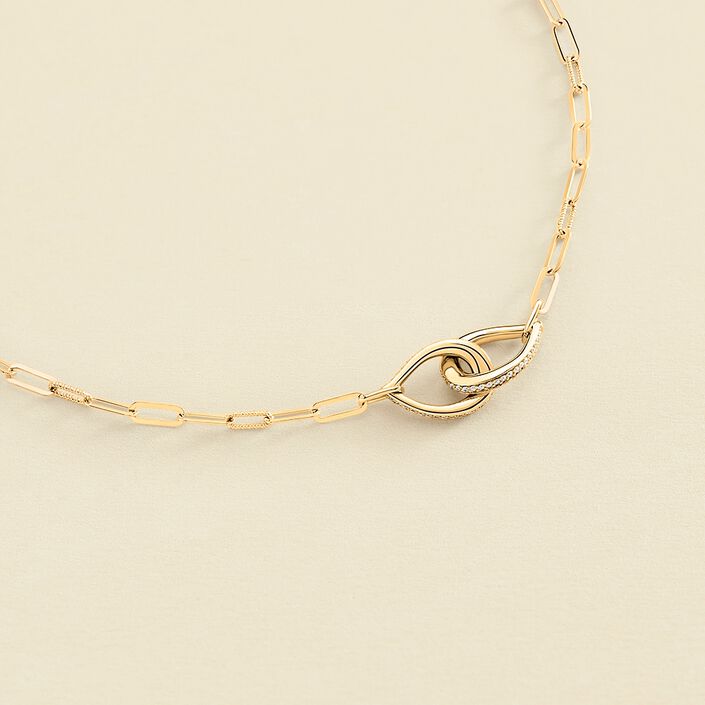 Collier ras du cou GEMINI - Cristal / Doré - Colliers  | Agatha