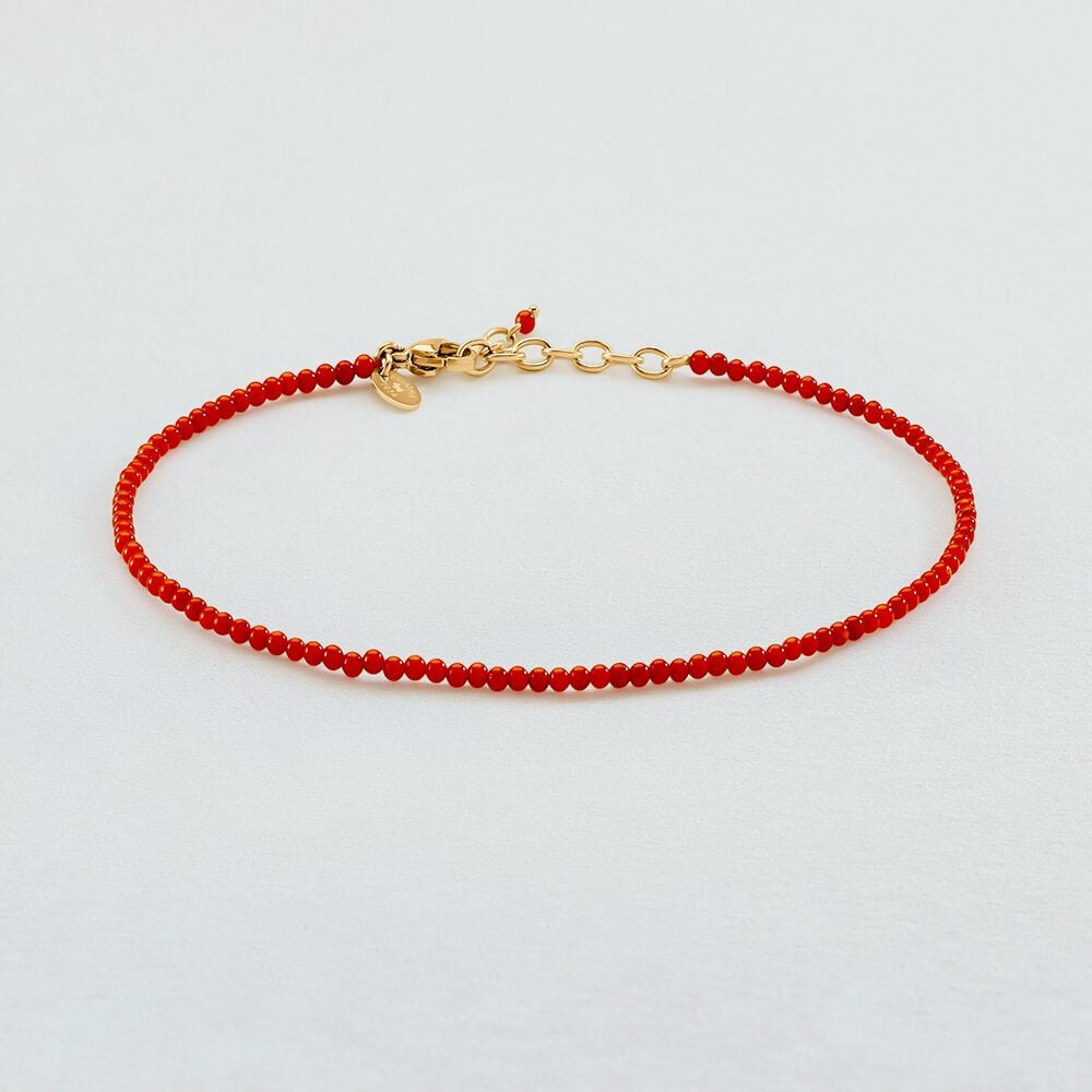 Chaîne de cheville PIERRES NATURELLES - Corail - Bracelets fantaisie  | Agatha