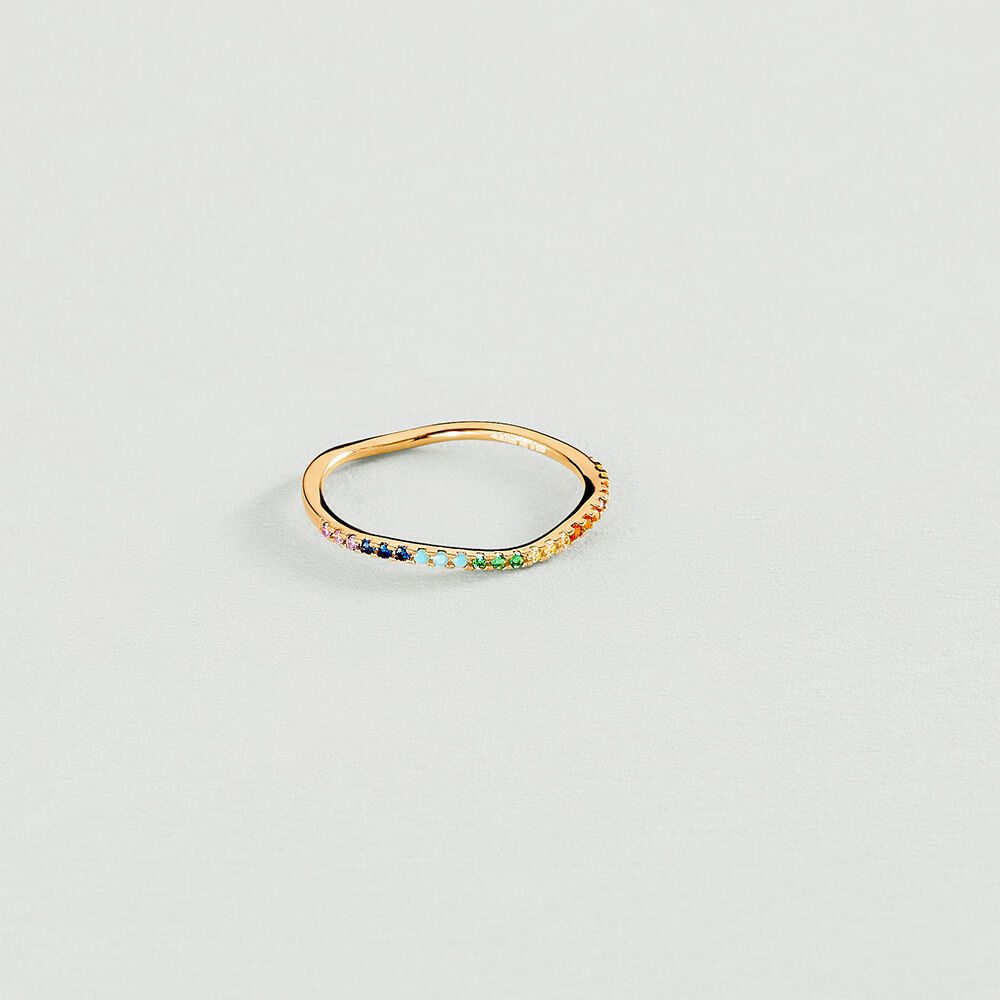 Bague fine IRIS - Multicolore / Doré - Bagues avec pierre  | Agatha