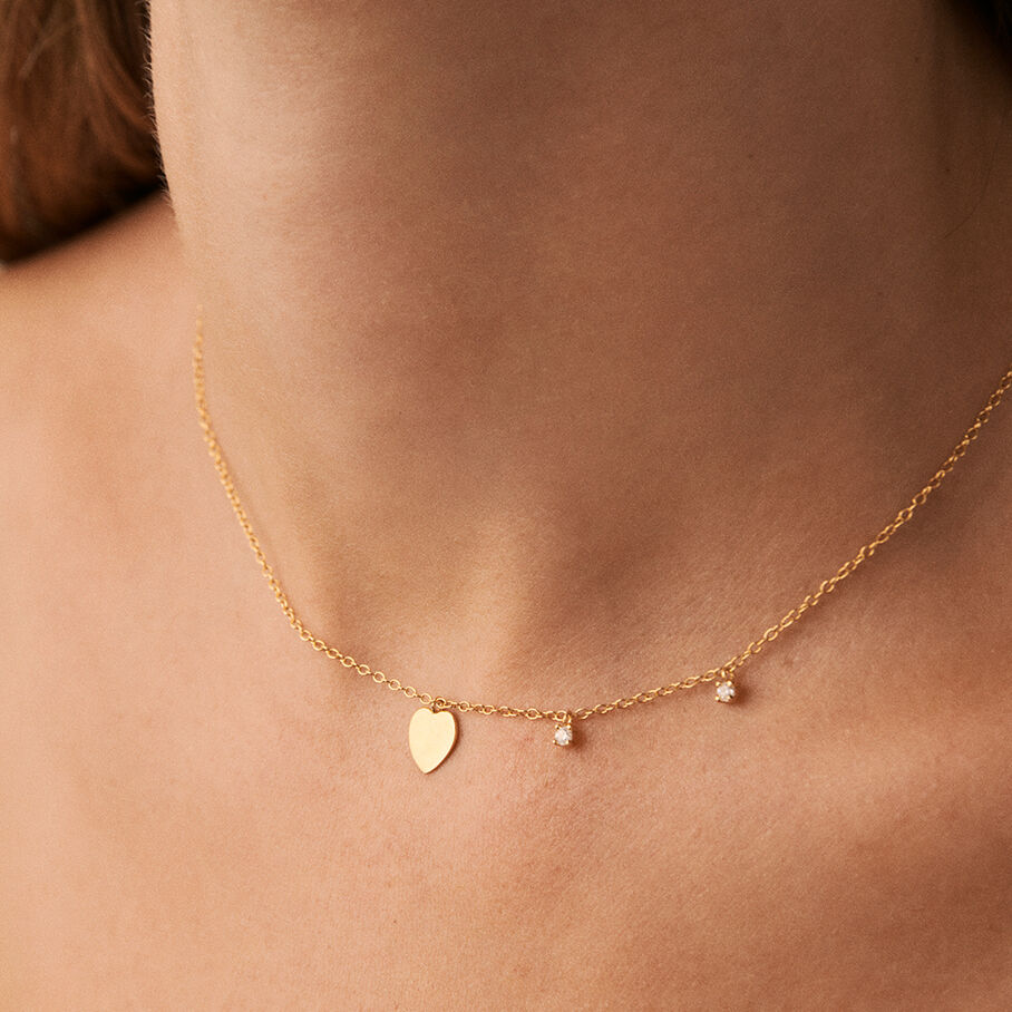 Collier ras du cou CORAZON - Cristal / Doré - Colliers  | Agatha