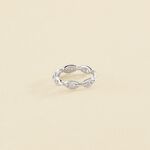 Bague fine ETREINTE - Cristal / Argenté - Bagues  | Agatha