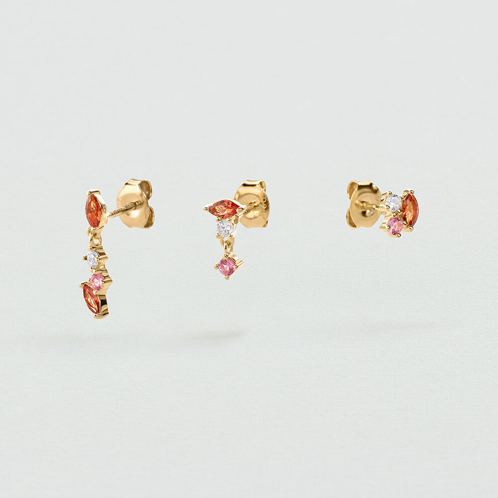 Set de boucles d'oreilles MIX & MATCH - Rose / Blanc - Boucles d'oreilles puces  | Agatha