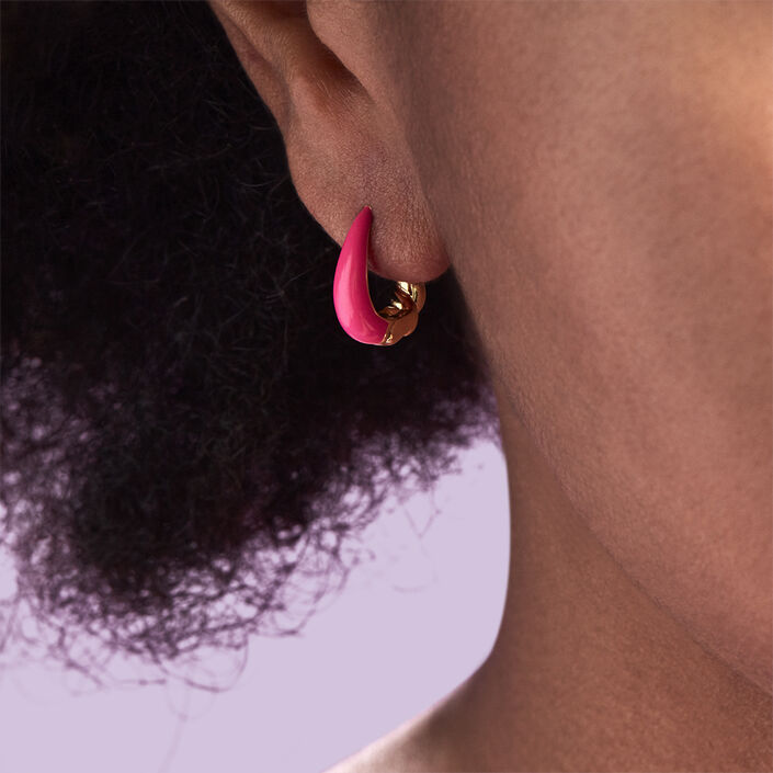 Créoles ATMA - Rose / Doré - Boucles d'oreilles  | Agatha