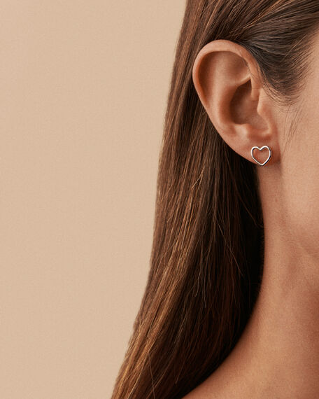 Boucles d'oreilles puces FILCOEUR - Argenté - Boucles d'oreilles puces  | Agatha