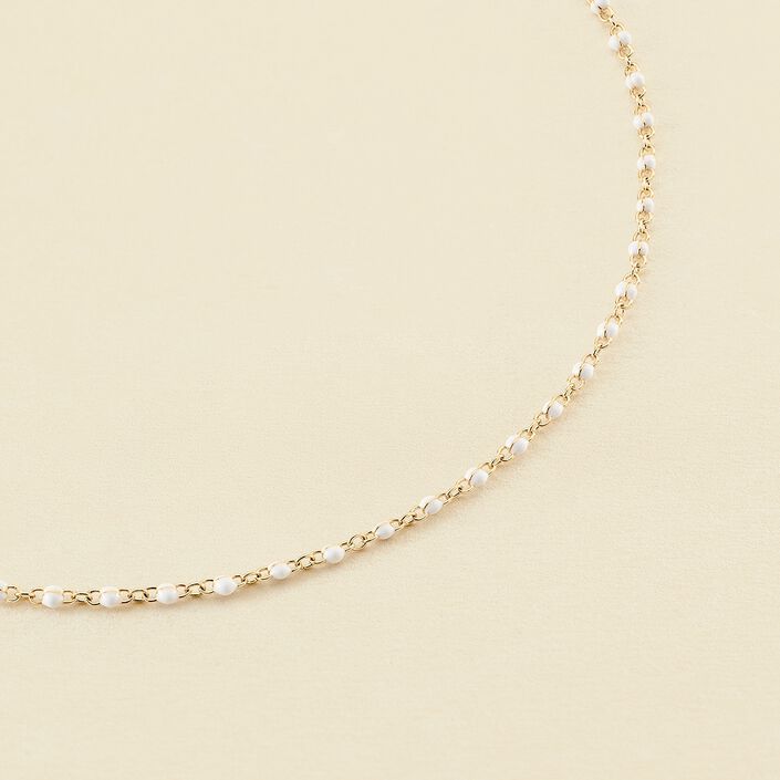Collier ras du cou SMARTY - Blanc / Doré - Colliers  | Agatha