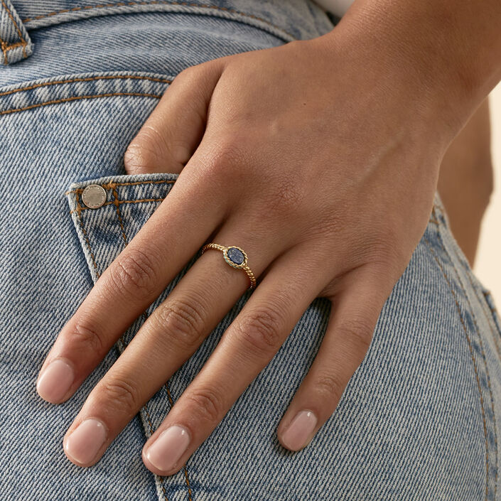 Bague fine ATMA - Lapis/ bleu - Bagues  | Agatha