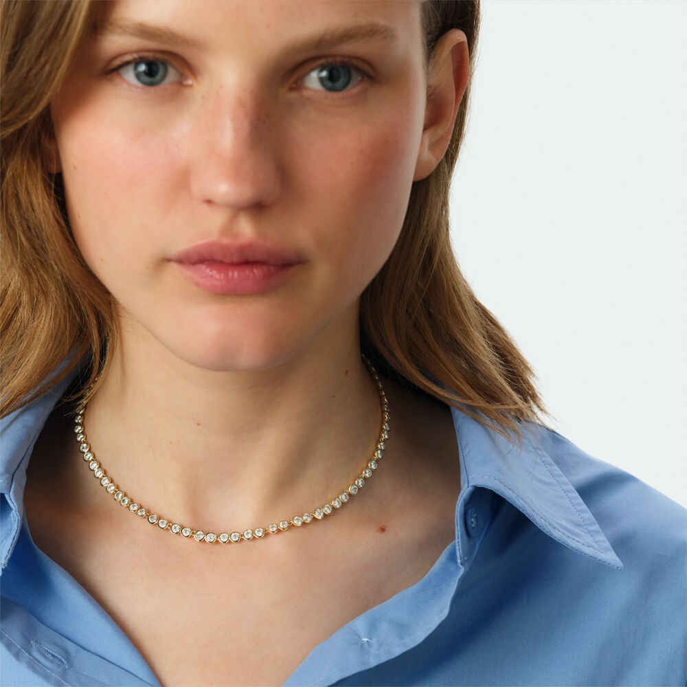 Collier court RIVIERE SAINT GERMAIN - Cristal / Dor&eacute; - Colliers mi-long  | Agatha