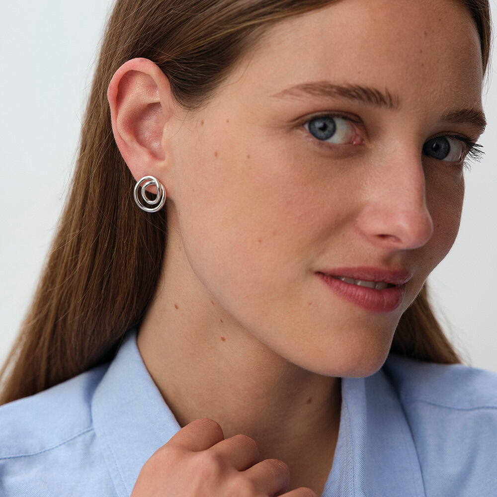 Boucles d'oreilles puces BELLEVILLE - Argenté - Boucles d'oreilles puces  | Agatha