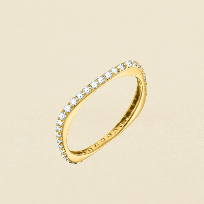 Bague fine CARRE - Cristal / Doré - Bagues  | Agatha