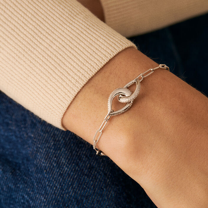 Bracelet souple GEMINI - Cristal / Argenté - Bracelets  | Agatha