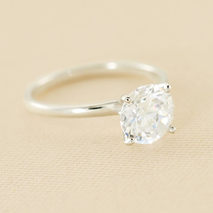 Bague fine DIAMS - Cristal / Argenté - Bagues  | Agatha
