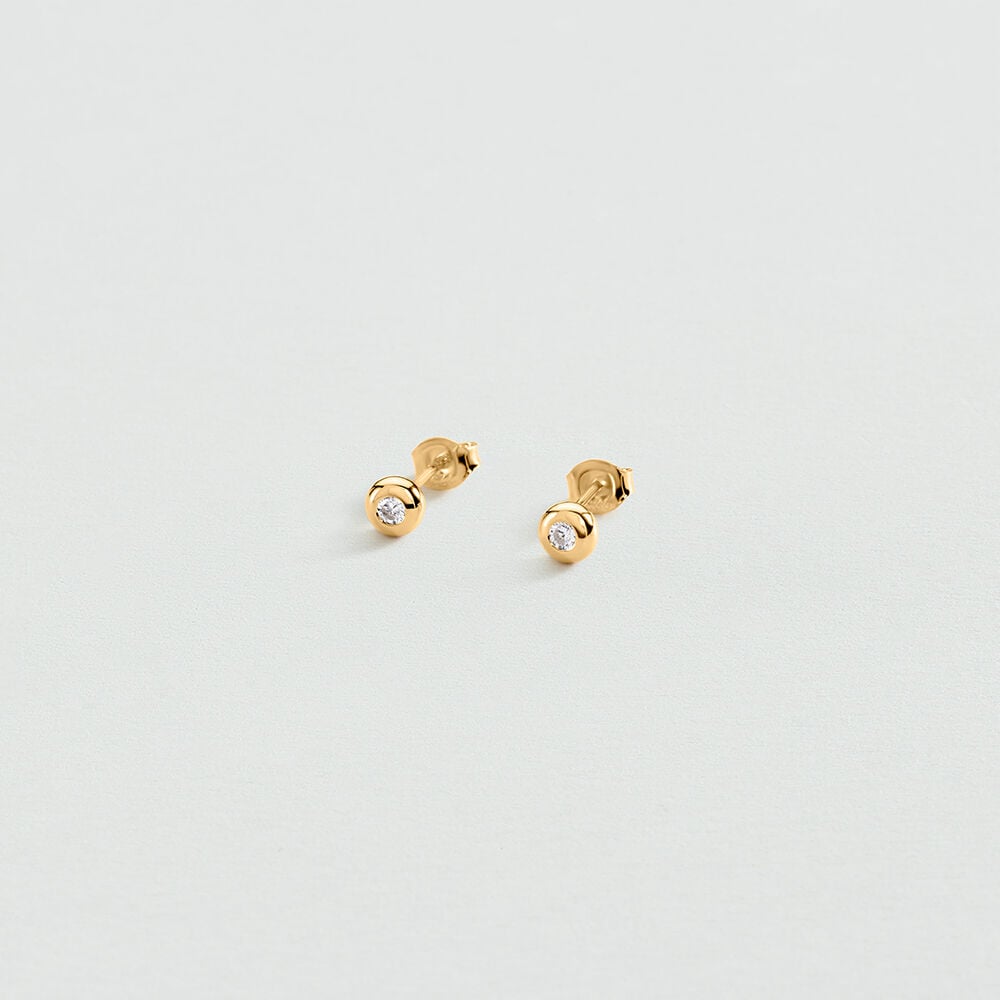 Boucles d'oreilles puces OD&Eacute;ON - Cristal / Dor&eacute; - Boucles d'oreilles puces  | Agatha