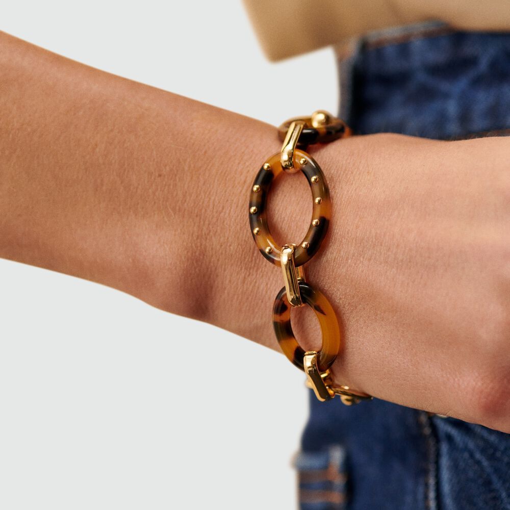 Bracelet souple ARIA - Ecaille / Doré - Bracelets fantaisie  | Agatha